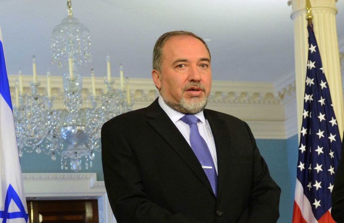 Israeli Foreign Minister Avigdor Lieberman with Secretary of State John Kerry at the State Department.
